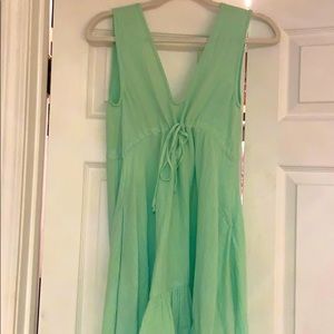 Stark mint green ruffle 100 percent cotton dress